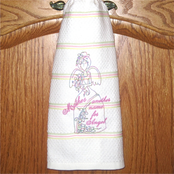 mothers day embroidery angel design