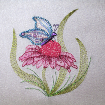 mylar butterfly floral embroidery design