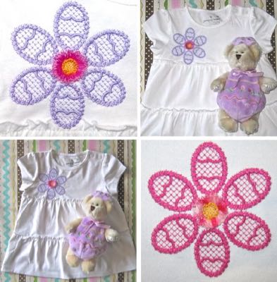 Easter - embroidery - eggs - flower - petals - fringed- design