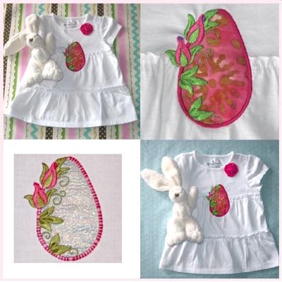 Easter - embroidery - eggs - rose - applique - design