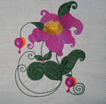 Wool applique pattern kit table runner rug flowers “Jacobean