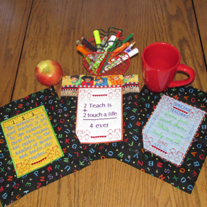 TEACHER COFFEE COZY MUG RUGS 5X7