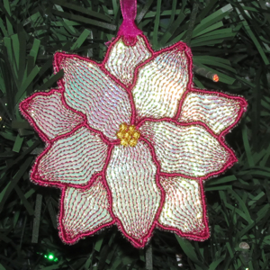 POINSETTIA MYLAR ORNAMENTS 4X4