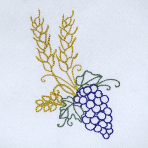 GRAPES AND WHEAT REDWORK 4X4