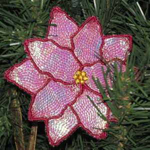 POINSETTIA MYLAR ORNAMENTS 4X4