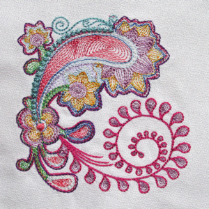 paisley mylar embroidery applique accent fashion design