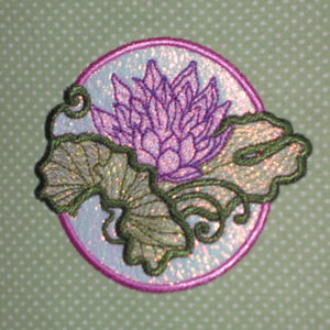 WATER LILY ORGANZA APPLIQUE 4X4