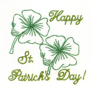 HAPPY ST. PATRICK'S DAY REDWORK 4X4