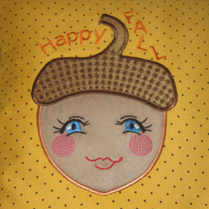 HAPPY AUTUMN ACORN APPLIQUE' 5X7