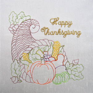 Thanksgiving Cornucopia 5X7