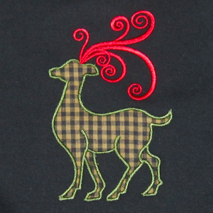 Christmas Reindeer Applique 1 5X7