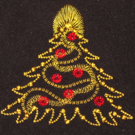 GOLDEN CHRISTMAS TREE ORNAMENTAL 4X4