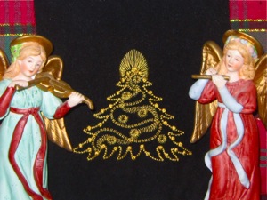 GOLDEN CHRISTMAS TREE ORNAMENTAL 4X4