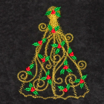 VICTORIAN HOLLY CHRISTMAS TREE 5X7