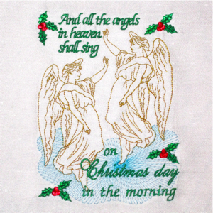 Christmas angel sing Christian embroidery