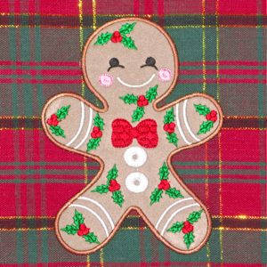 Holly Gingerbread Applique 5X7