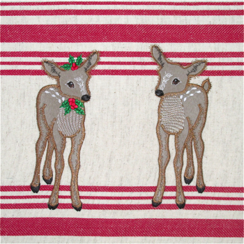 Christmas Reindeer Fawn Duo Applique  5X7