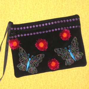 Butterfly Fringed Flower Clutch 5X7