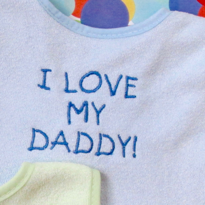 I love my daddy embroidery baby bib design