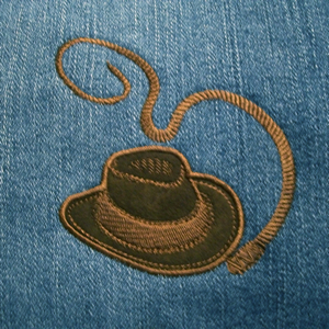 Indiana Jones Style Western hat and whip 4x4