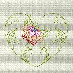 KIT Jacobean Flower Wool Applique, Hand Embroidery / KIT / Jac 013 