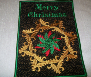 MERRY CHRISTMAS MUG RUG or APPLIQUE 5x7