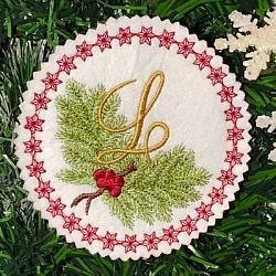 Pine Bough Alphabet and Ornament L