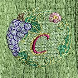Luscious Grapes Monogram C and Gift Tag