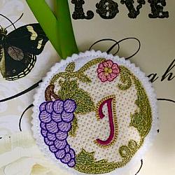 Luscious Grapes Monogram J and Gift Tag