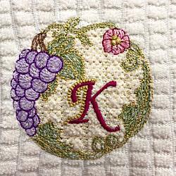 Luscious Grapes Monogram K and Gift Tag