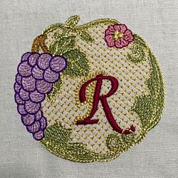 Luscious Grapes Monogram R and Gift Tag
