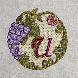 Luscious Grapes Monogram U and Gift Tag