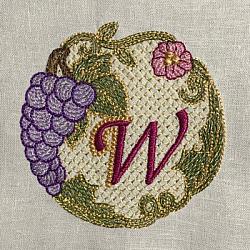 Luscious Grapes Monogram W and Gift Tag