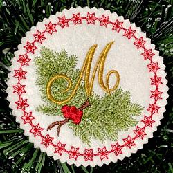 Pine Bough Alphabet and Ornament M