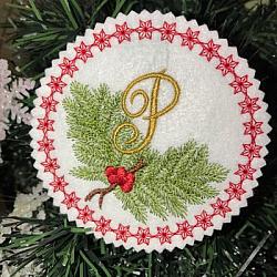 Pine Bough Alphabet and Ornament P