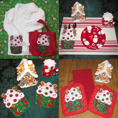 Christmas gingerbread cupcake mug rug free standing pocket ... Christmas gingerbread cupcake mug rug free standing pocket ...