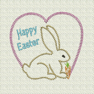 Stem Stitch Easter Bunny 4X4