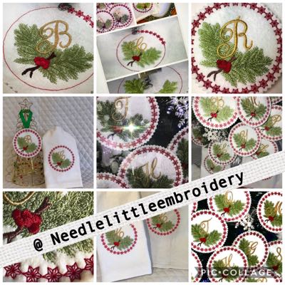 Alphabet_letter_A_single_embroidery_monogram_designs_Christmas_holiday_ornament