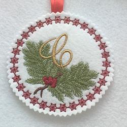 Pine Bough Alphabet and Ornament C