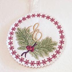 Pine Bough Alphabet and Ornament E