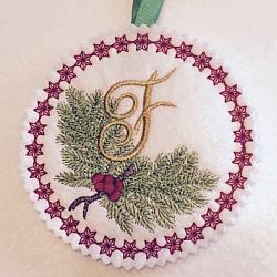 Pine Bough Alphabet and Ornament F