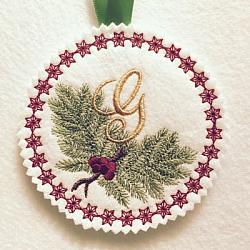 Pine Bough Alphabet and Ornament G