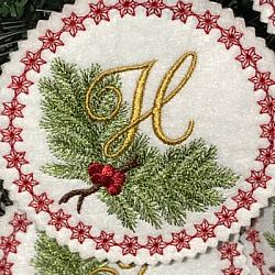 Pine Bough Alphabet and Ornament H