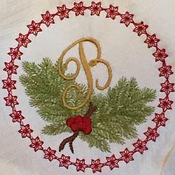 Pine Bough Alphabet and Ornament B