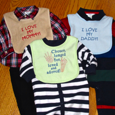 adopted baby embroidery designs chosen adored baby bibs