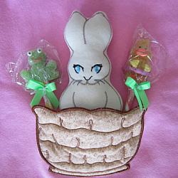 Bunny in a Basket Pocket Softie 5X7