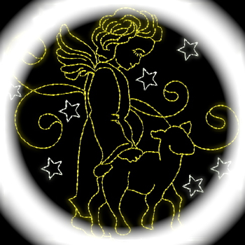 embroidery Christmas design angel lamb redwork stars