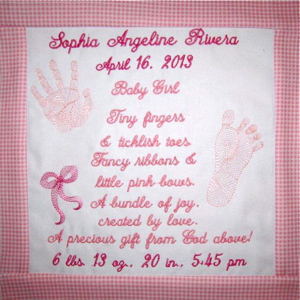 PERSONALIZED BABY GIRL BIRTH ANNOUNCEMENT & POEM