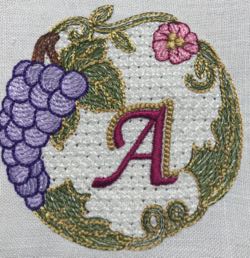 Luscious Grapes Monogram A and Gift Tag