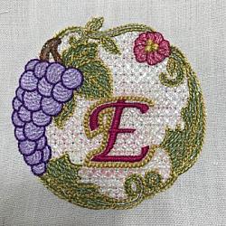 Luscious Grapes Monogram E and Gift Tag